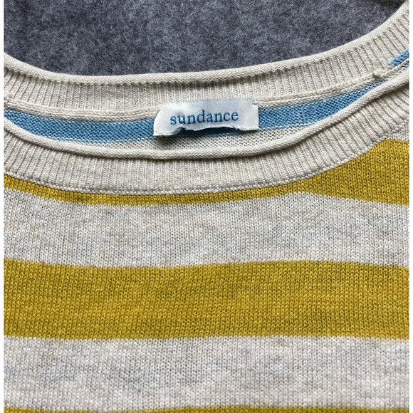 Sundance Sweater Womens Large Multicolor Striped Crewneck Pullover High Low Hem - Picture 2 of 8